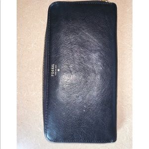 Fossil black real leather wallet